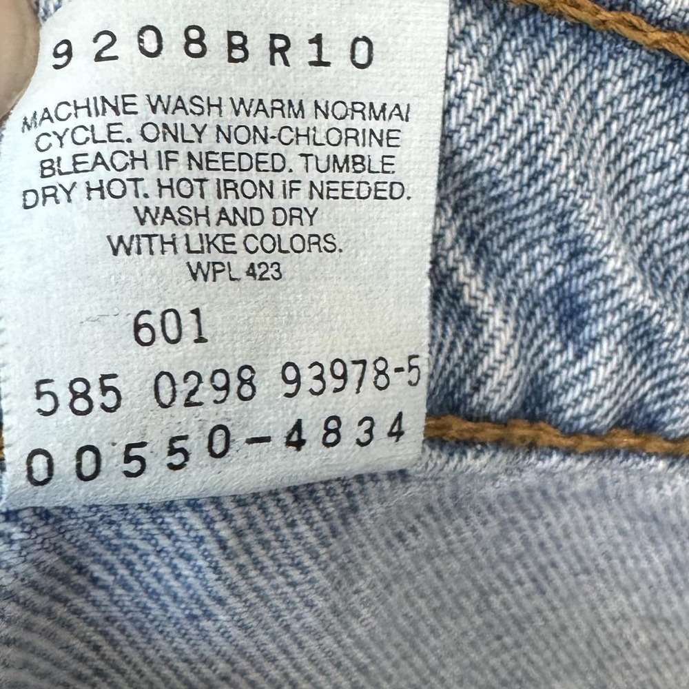 Levi's 550 Jeans Men's 40x30 VTG Made In USA Relaxed Fit Tapered Leg Light Blue - Picture 4 of 8